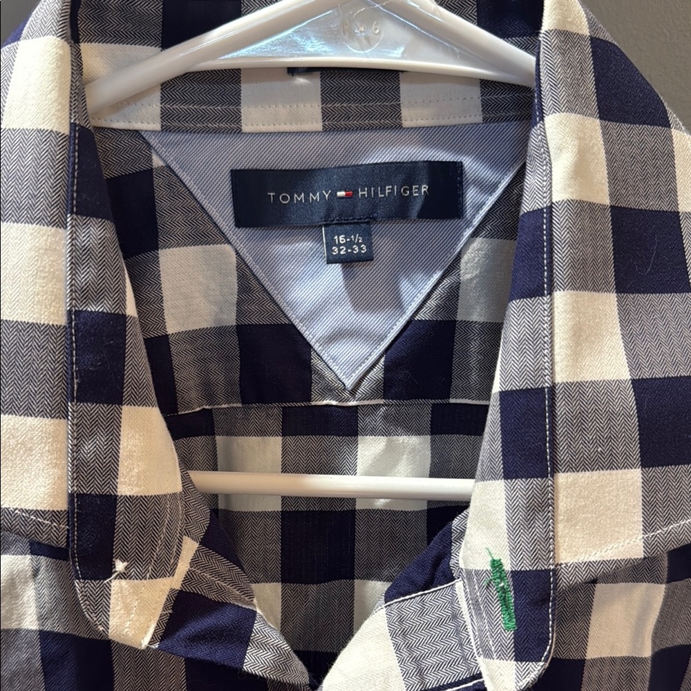 Tommy Hilfiger Blue and White Casual Button Down Shirt